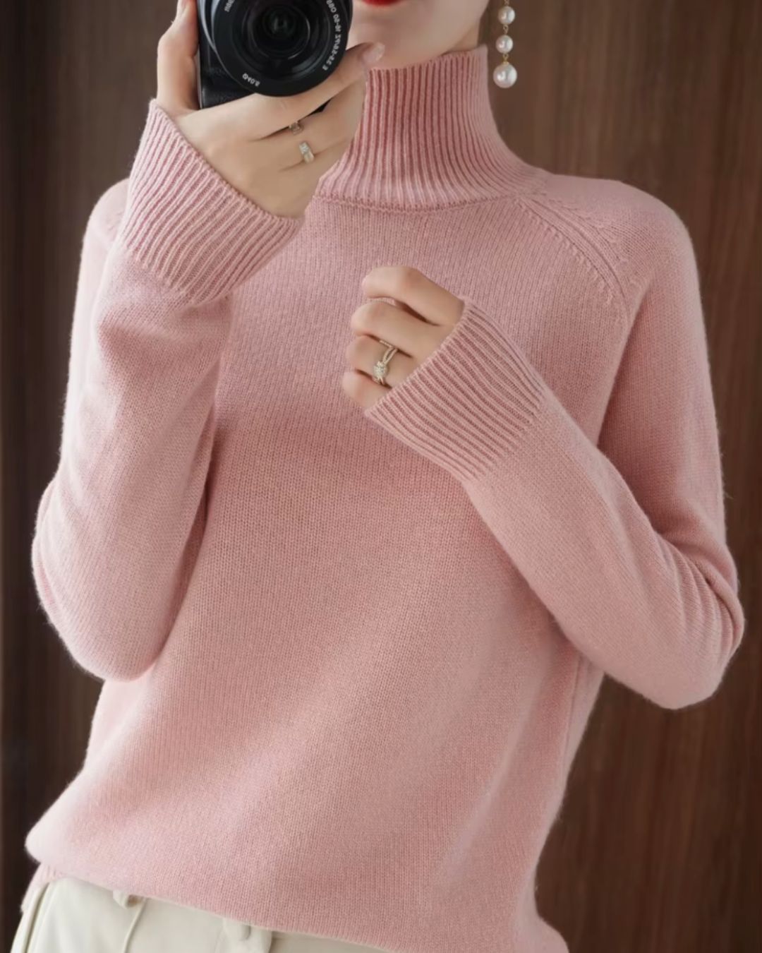 LilyMae | High Neck Merino Wool Jumper