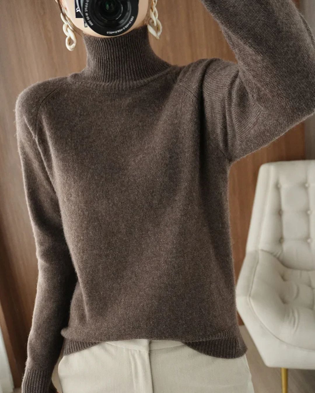 LilyMae | High Neck Merino Wool Jumper