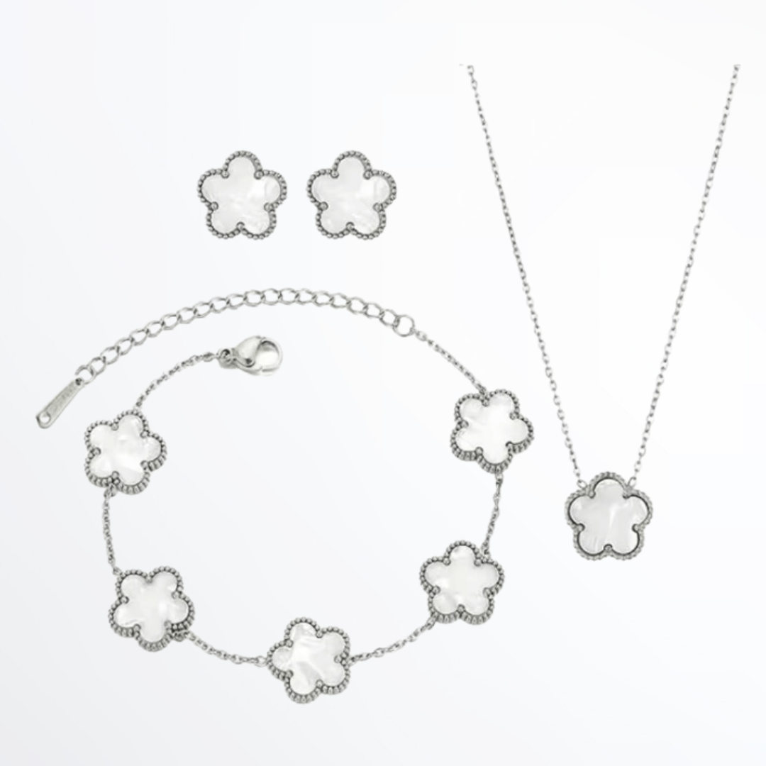 Clover Jewellery Set Silver