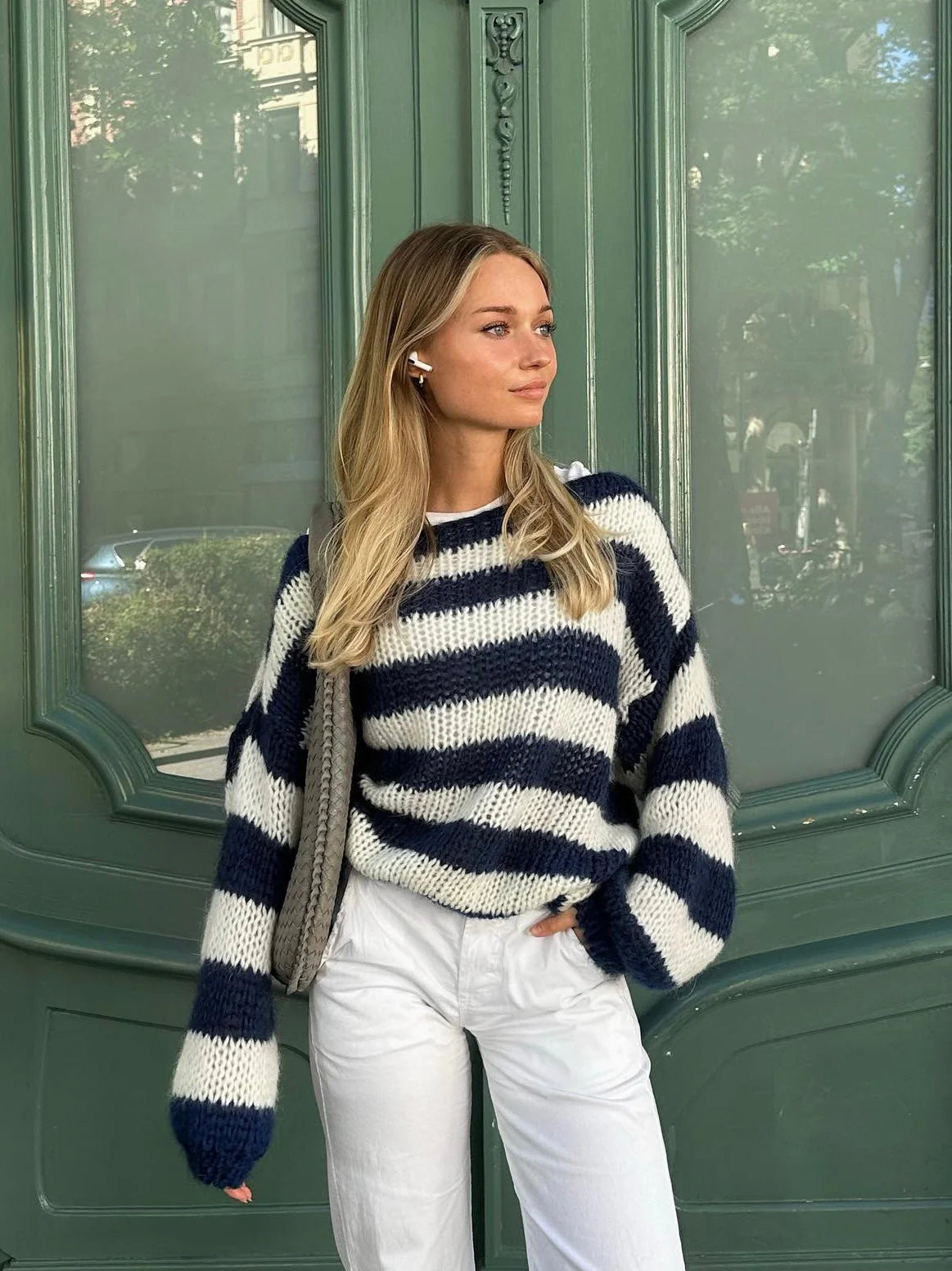 LilyMae | Fancy Knitted Striped Sweater