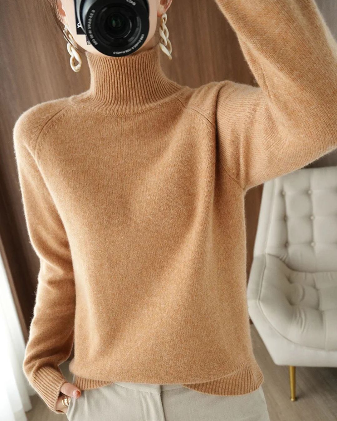 LilyMae | High Neck Merino Wool Jumper